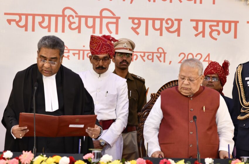  Justice Manindra Mohan Srivastava sworn-in as Chief Justice of Rajasthan HC